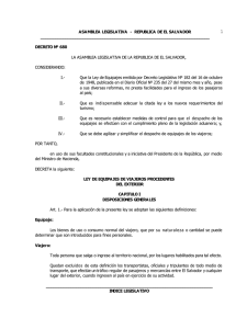 ASAMBLEA LEGISLATIVA - REPUBLICA DE EL SALVADOR