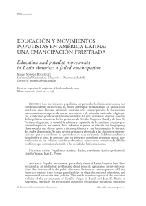 Educación y movimientos populistas en América latina: una