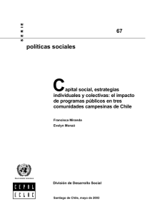 Serie políticas sociales Nro. 67. Capital social, estrategias