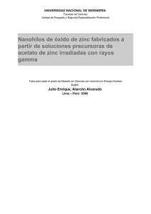 Nanohilos de óxido de zinc fabricados a partir de soluciones