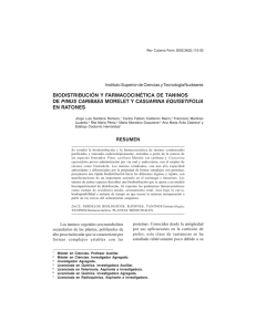 Biodistribución y farmacocinética de taninos de pinus caribaea