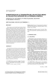 Subsistencia en la transición del Paleolítico Medio al Paleolítico
