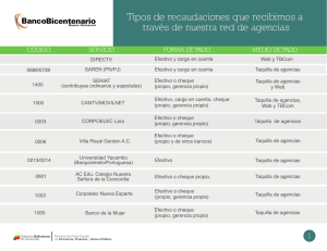 Tipo de recaudación agencias