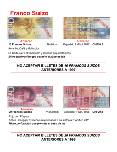 no aceptar billetes de 50 francos suizos anteriores a 1995