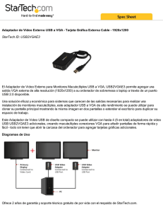 Adaptador de Vídeo Externo USB a VGA - Tarjeta Gráfica