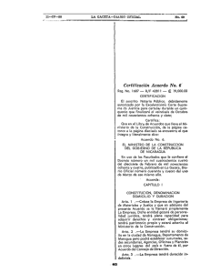 Certiﬁcaci&oacute;n Acuerdo No. 6`&mdash; Reg. No. 1687 &mdash; R/F 42311 &mdash; (s