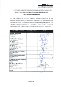 Acta del Consejo de Administración donde se nombra Gerente