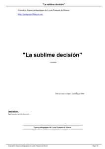 La sublime decisión - Espace pédagogique du Lycée Français de