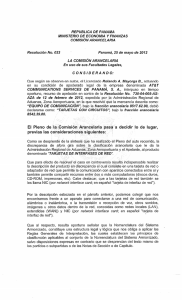 Tarjeta de interfase de Red. Resolucion No. 033 de 25 de mayo de