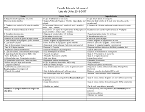 Escuela Primaria Lakewood Lista de Útiles 2016