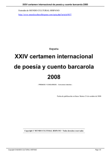 XXIV certamen internacional de poesía y cuento barcarola 2008