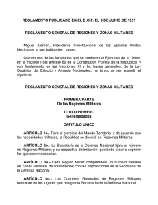 Reglamento General de Regiones y Zonas Militares.