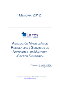 memoria 2012 asociación madrileña de residencias