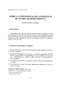 sobre la conveniencia de la existencia de un área de