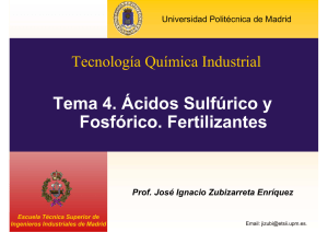 Tema 4. Ácidos Sulfúrico y Fosfórico. Fertilizantes