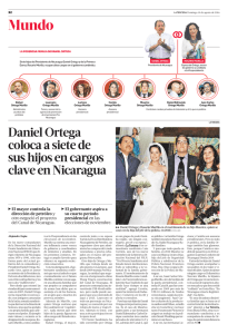 Daniel Ortega coloca a siete de sus hijos en cargos