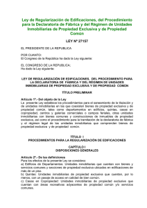 Ley de Regularización de Edificaciones, del Procedimiento para la