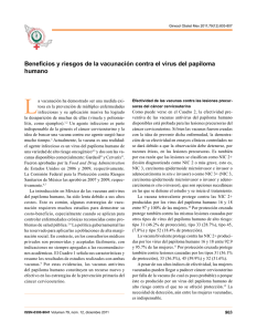 Beneficios y riesgos de la vacunación contra el virus del papiloma