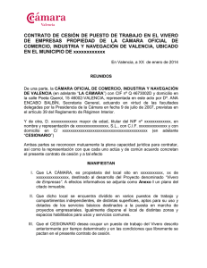Modelo de contrato - Cámara de Comercio de Valencia