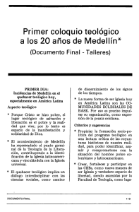 Primer coloquio teológico a los 20 años de Medellín