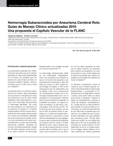 Hemorragia Subaracnoídea por Aneurisma Cerebral Roto Guías de