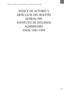 Índice de autores y artículos del Boletín (Letras)