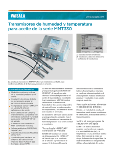 Transmisores de humedad y temperatura para aceite de la