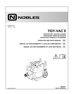Nobles Tidy-Vac 6 Manual 9009727