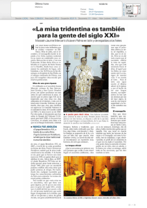 «La misa tridentina es también para la gente del siglo XXI»