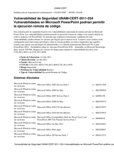 Vulnerabilidad de Seguridad UNAM-CERT-2011