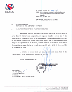 OBJ. Comunica convocatoria a Junta General Ordinaria de