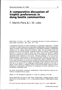 A comparative discussion of trophic preferences in dung beetle