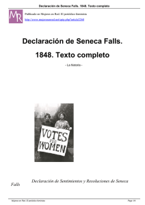 Declaración de Seneca Falls. 1848. Texto completo
