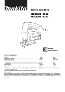 Sierra caladora MODELO 4322 MODELO 4323