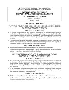FIN-10-03 Financiamento bajo la Convención de Antigua
