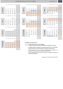 Calendario del Proyecto fin de Carrera 2013-2014