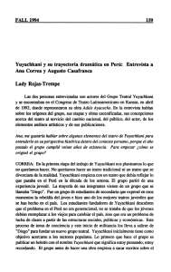 FALL 1994 159 Yuyachkani y su trayectoria dramática en Perú