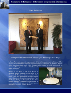 Embajador Ochoa Madrid realiza gira de trabajo en la Haya Nota de