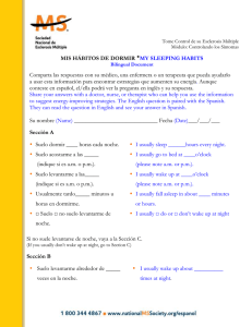 MIS HÁBITOS DE DORMIR MY SLEEPING HABITS Comparta las