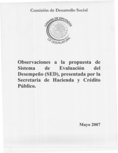 Desempeño (SED), presentada por la