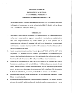 Page 1 IV, DIRECTRIZ Nº 50-MP-VTSS EL PRESIDENTE DE LA
