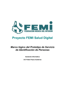 Proyecto FEMI Salud Digital Marco lógico del Prototipo de Servicio