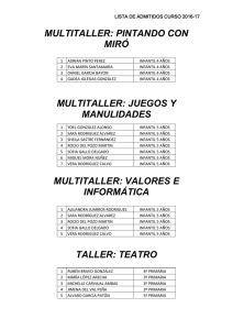 MULTITALLER: PINTANDO CON MIRÓ MULTITALLER: JUEGOS Y