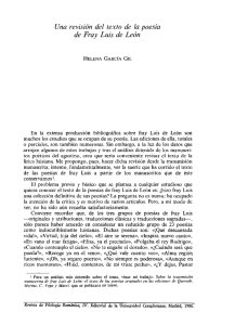 Una revisión del texto de la poesía de Fray Luis de León