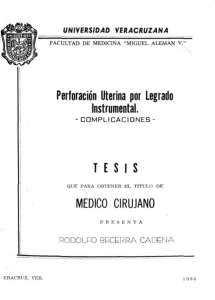 Perforación Uterina por Legrado Instrumental. TESIS MEDICO