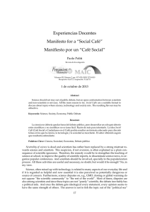 Experiencias Docentes - Manifesto for a “Social Café”
