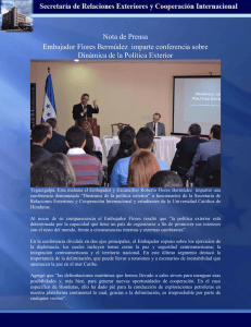 Embajador Flores Bermúdez imparte conferencia sobre Dinámica