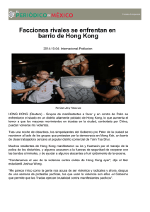 Facciones rivales se enfrentan en barrio de Hong Kong