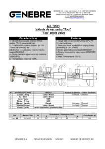 Art.: 3103 Válvula de escuadra "Tau" "Tau" angle valve