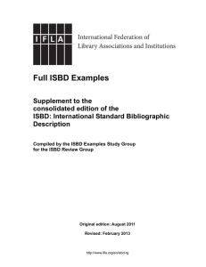 Full ISBD Examples by Language of Cataloguing